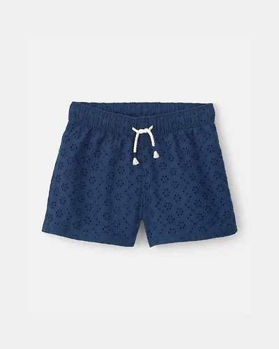 Girls Eyelet Shorts - Blue