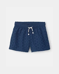 Girls Eyelet Shorts - Blue