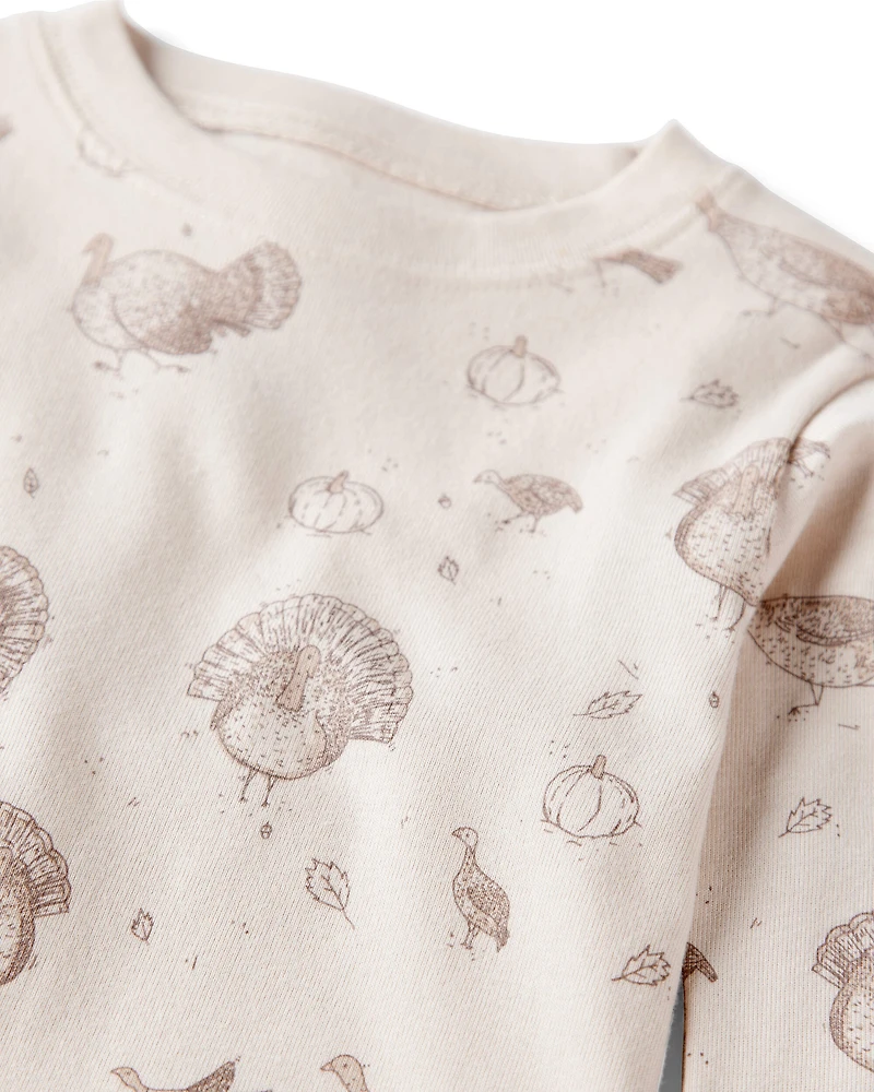 Toddler Organic Cotton Pajamas in Turkey Trot Print