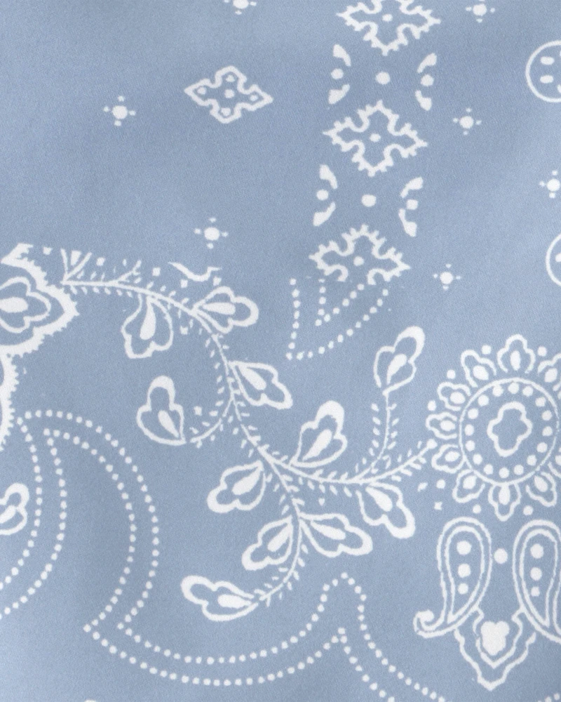 Boys Bandana Floral Swim Trunks - Blue