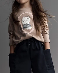 Toddler Girl Wide Leg Pocket Pant - Black