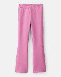 Girls Solid Cotton Flare Stretch Leggings