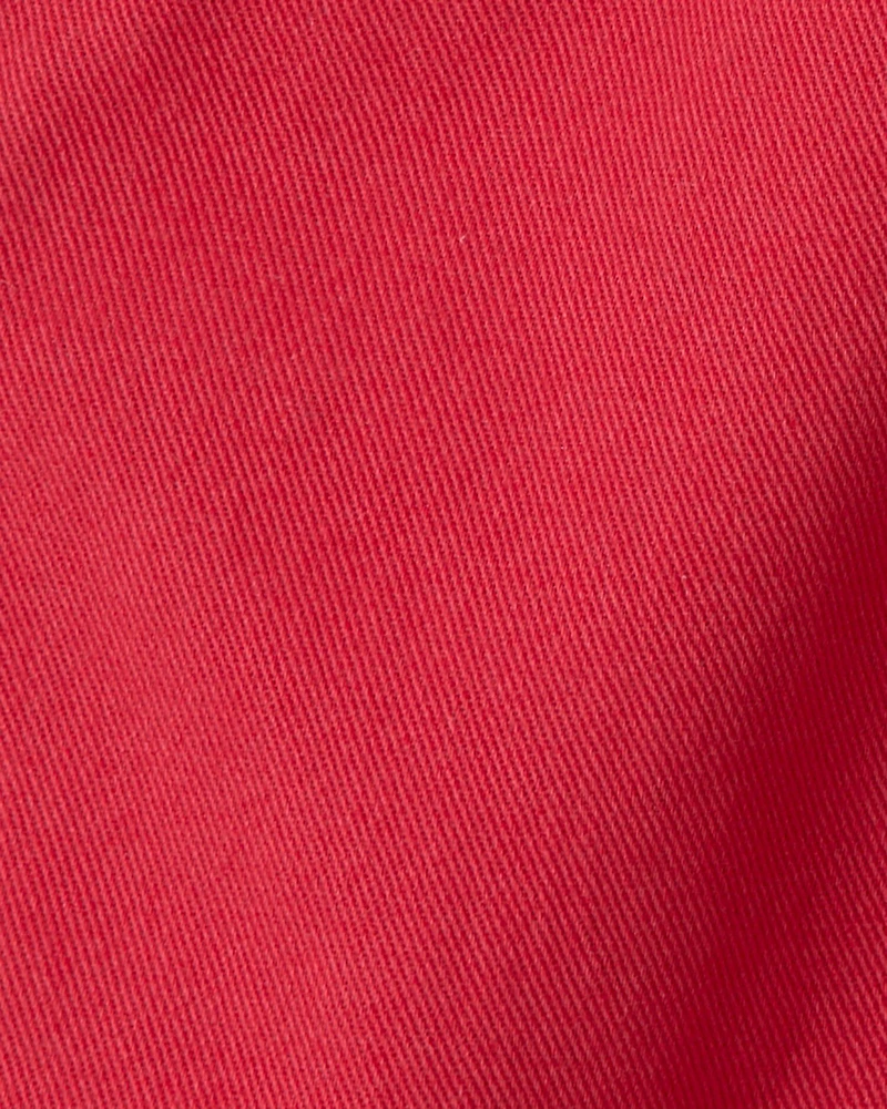 Baby Boy Solid Twill Pants  - Red