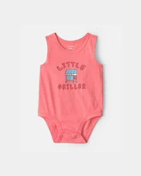 Baby Boy 'Little Griller' Sleeveless Graphic Bodysuit - Orange