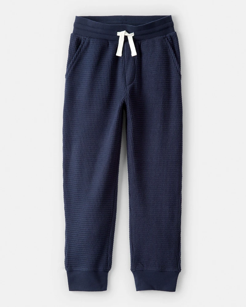 Boys Thermal Drawstring Joggers - Navy
