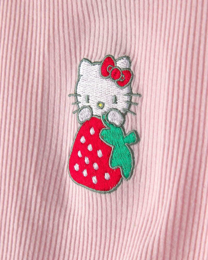 Toddler Girl 2-Piece Hello Kitty® Strawberry Top & Skort Set - Pink/Green