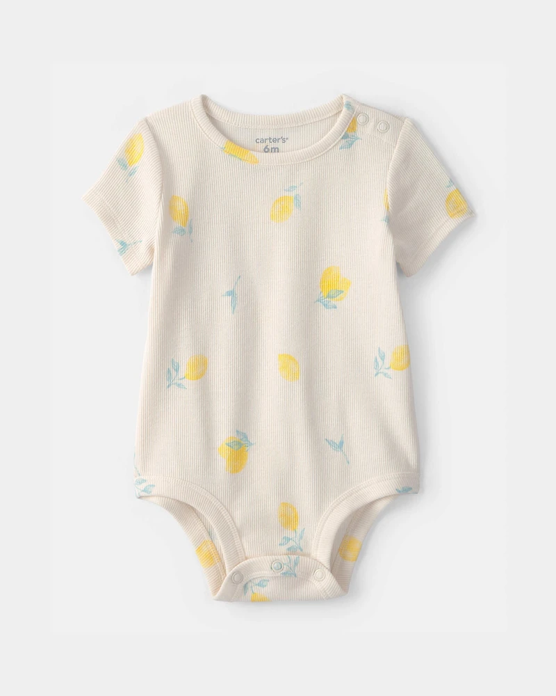 Baby Lemon Graphic Bodysuit - Ivory