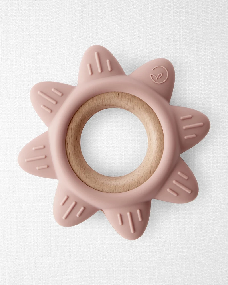 Little Planet Silicone & Wood Teether - Pink