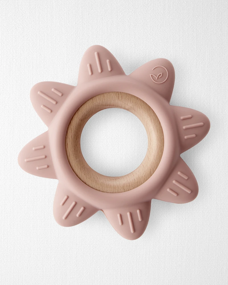 Little Planet Silicone & Wood Teether - Pink