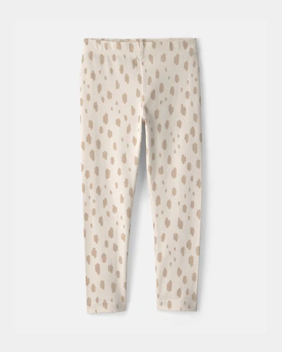Toddler Girl Dots Pull-On Stretch Leggings - Cream