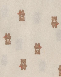 Baby 4-Pack Bear Receiving Blankets - Brown/Ivory