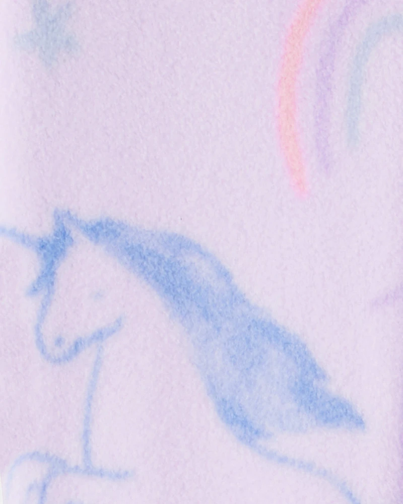 Toddler Girl Unicorn Loose Fit Long-Sleeve 1-Piece Pajamas - Purple