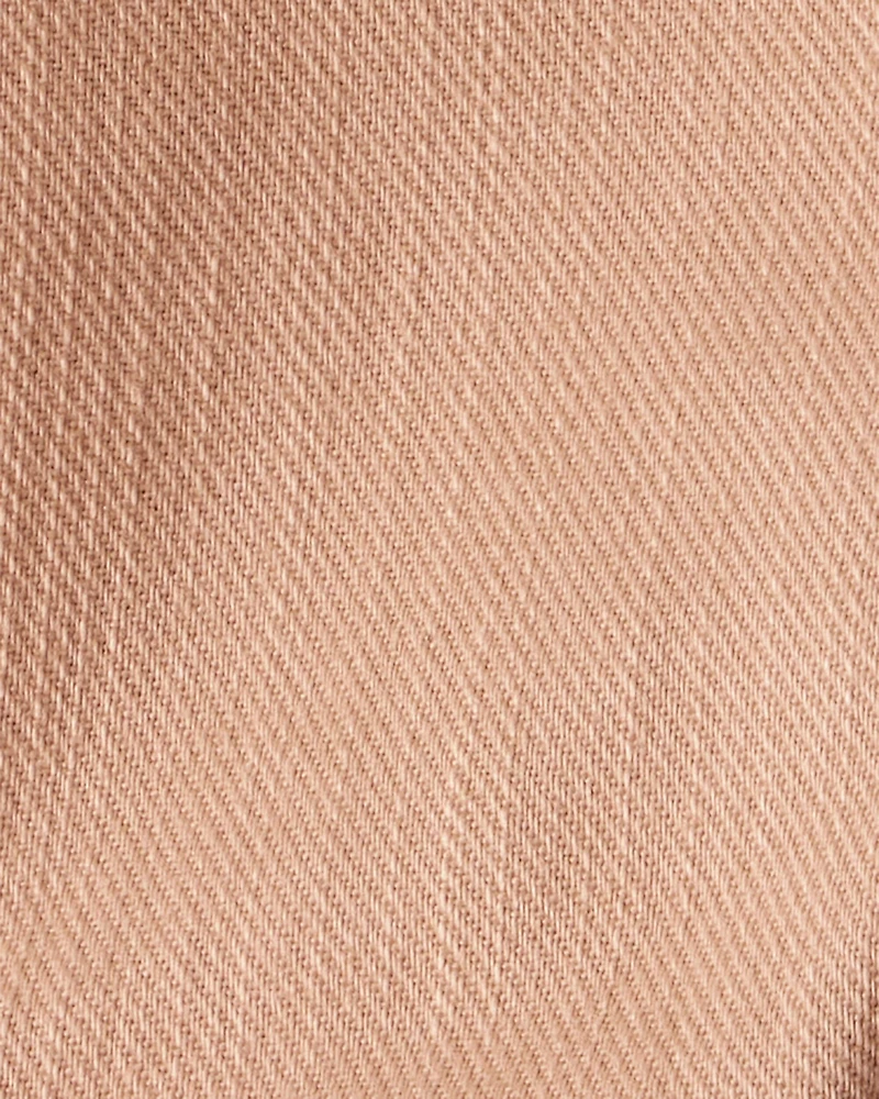 Baby Boy Tapered 100% Cotton Twill Pants - Tan