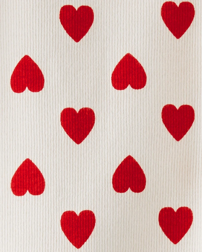 Toddler Organic Cotton Pajamas in Forever Hearts Print