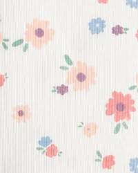 Baby Girl Floral Cotton Ruffle Long-Sleeve Top - White