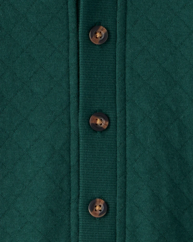 Baby Boy Quilted Long-Sleeve Jumpsuit - Green
