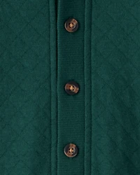 Baby Boy Quilted Long-Sleeve Jumpsuit - Green