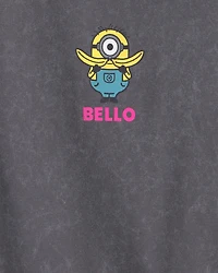 Girls Despicable Me Minions Graphic Tee - Grey