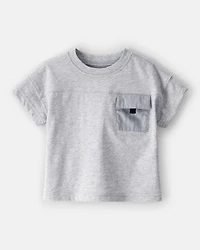 Baby Boy Short-Sleeve Pocket Tee - Grey