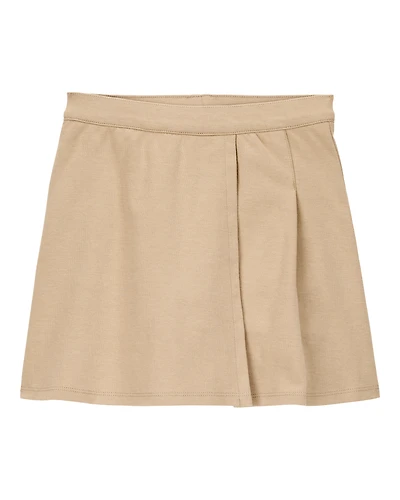 Kid Ponte Knit Uniform Skort - Khaki