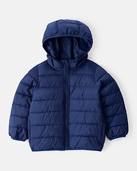 Toddler Packable Hooded Puffer Jacket - Navy Blue