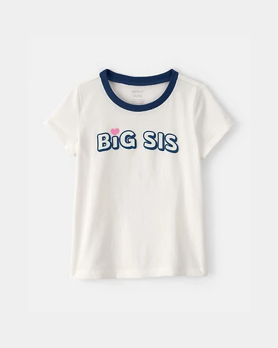 Toddler Girl 'Big Sis' Graphic Tee - Ivory