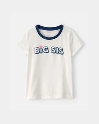 Toddler Girl 'Big Sis' Graphic Tee - Ivory