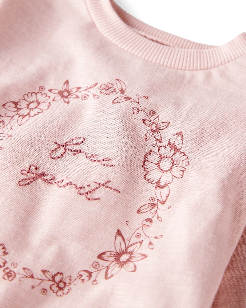 Baby Girl Organic Cotton Free Spirit Long-Sleeve Jersey Tee