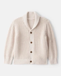 Boys Long-Sleeve Cardigan Sweater - Ivory