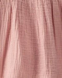 Baby Organic Cotton Gauze Dress in Pink