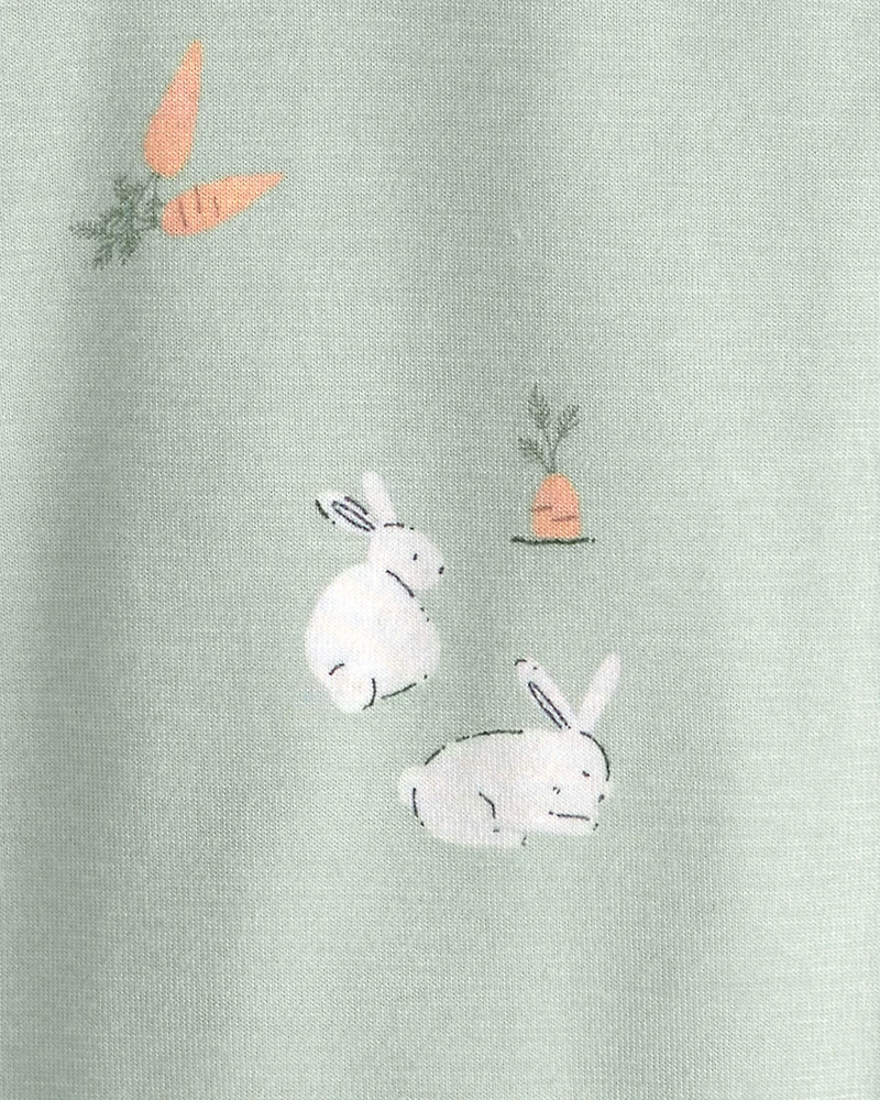 Toddler Easter Bunny PurelySoft 1-Piece 2-Way Zip Pajama - Green