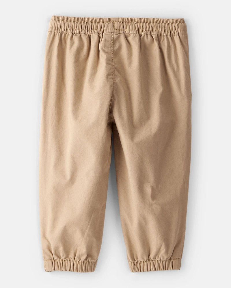 Baby Boy Lined Joggers - Tan