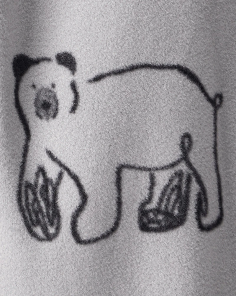 Toddler Boy Polar Bear Fleece Joggers - Grey