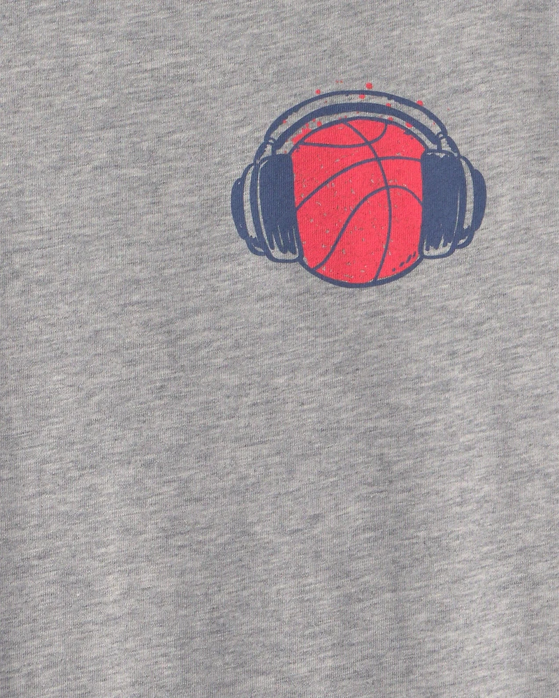 Boys 'Streetball' Basketball Graphic Tee - Grey