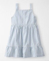 Toddler Girl Seersucker Dress Made with Organic Cotton