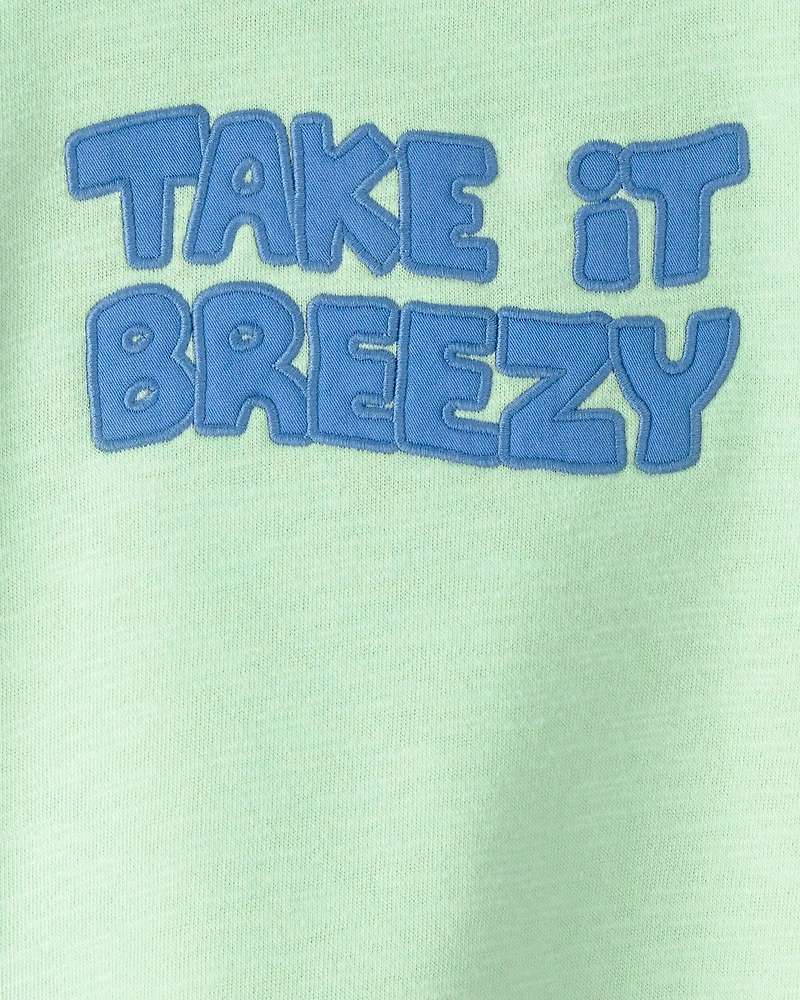 Baby 'Take It Breezy' French Terry Pullover Sweatshirt - Green