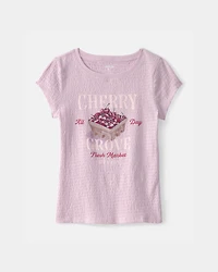 Girls Cherry Ruched Top - Purple