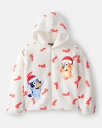 Girls Bluey™ Sherpa Hooded Zip-Up Jacket