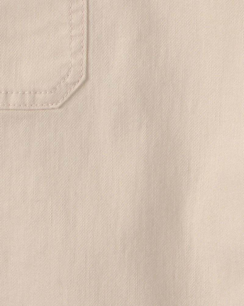 Girls Straight-Leg Cargo Pants - Cream