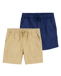 Kid 2-Pack Pull-On Poplin Shorts