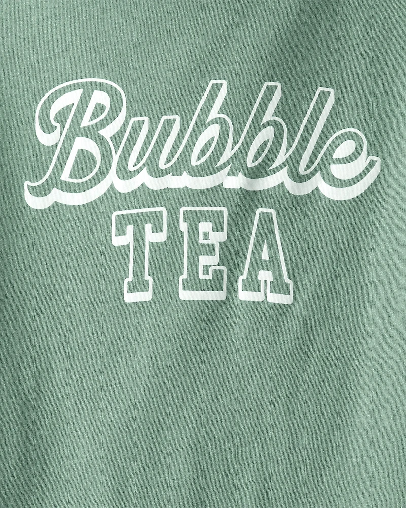 Girls Bubble Tea Long-Sleeve Graphic Tee - Green