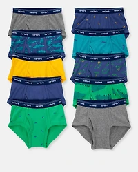 Boys 10-Pack Dinosaur Print Brief Underwear