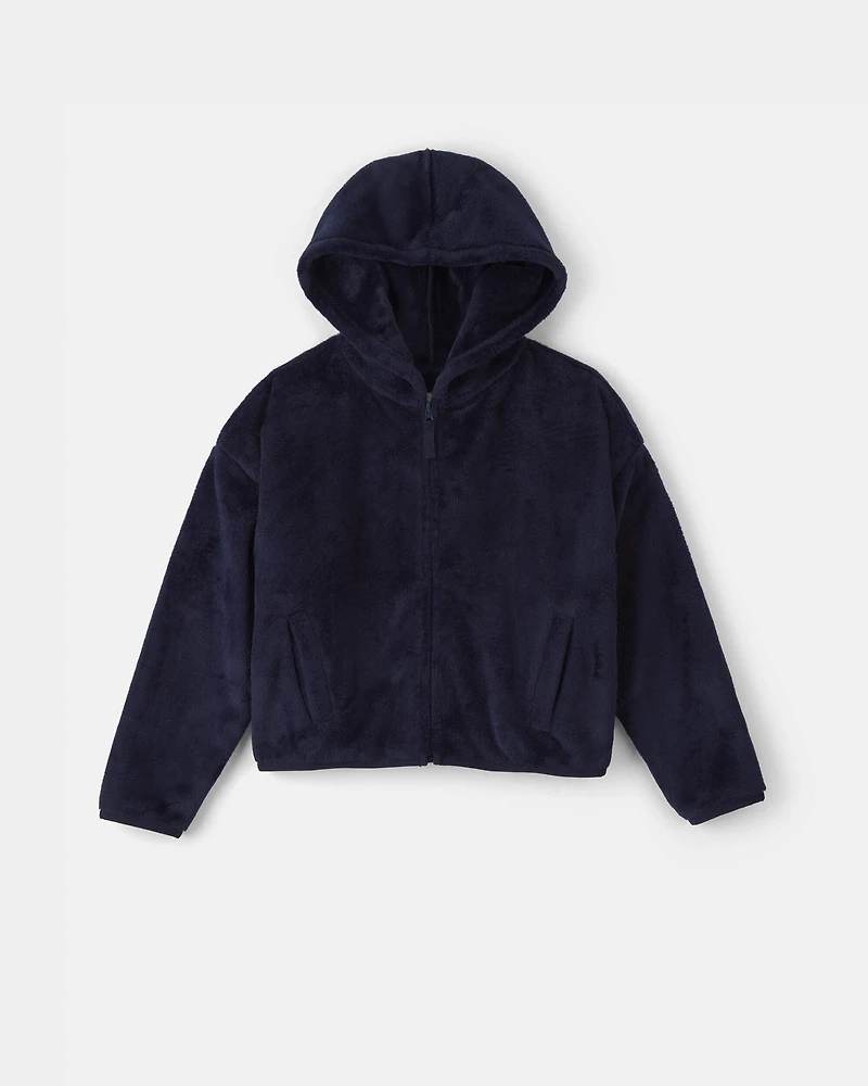 Girls Sherpa Zip-Up Jacket - Blue