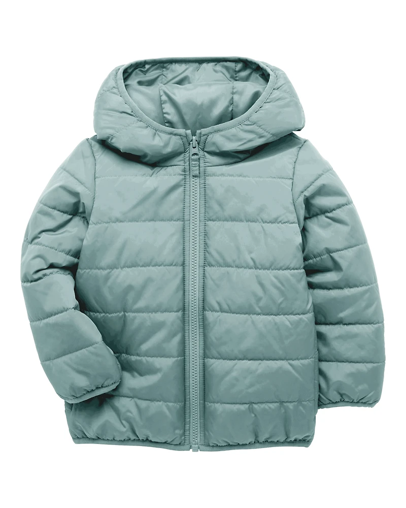 Baby Packable Hooded Puffer Jacket - Green