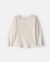 Toddler Girl Heart Long-Sleeve Top - Cream