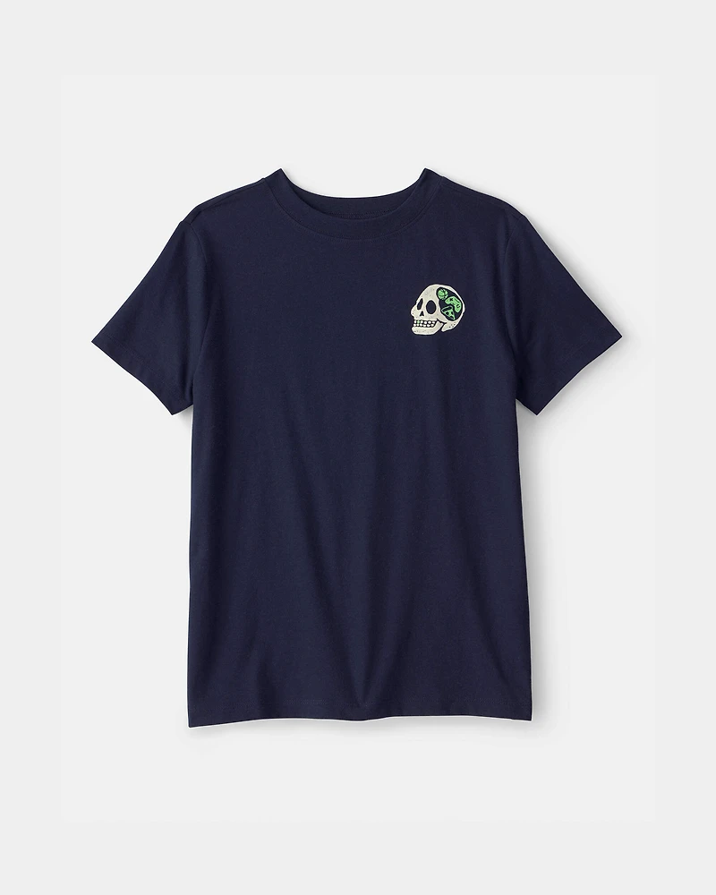 Boys Skull Graphic Tee - Blue