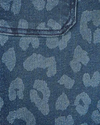 Girls Leopard Denim Skirtall - Dark Wash