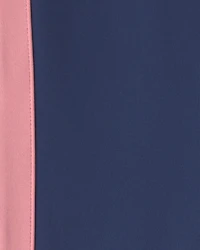 Girls Pull-On Stretch Active Flare Leggings - Navy Blue/Pink