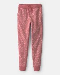 Girls Floral Drawstring Knit Joggers