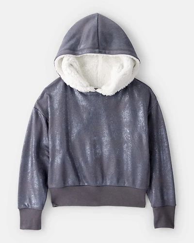 Girls DayDream Fleece Metallic Sherpa Hoodie - Grey